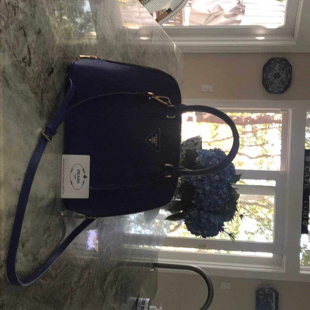 Prada Handbag, beautiful hydrangea blue
